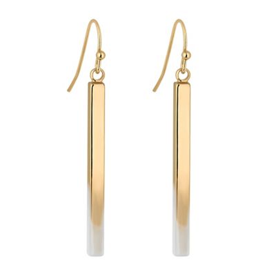 Designer white ombre gold stick earring